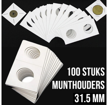 Allernieuwste.nl® 100 stuks Kartonnen Munthouders - Wit 31.5 mm