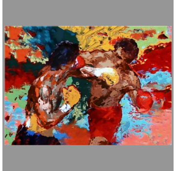Allernieuwste.nl® Canvas Schilderij Boksen Rocky Balboa vs Apollo Creed - 60 x 90 cm