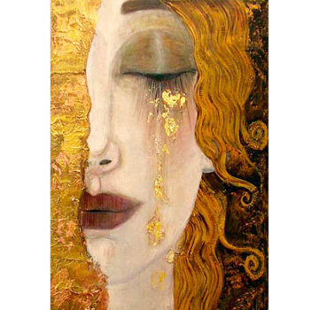 Allernieuwste.nl® Canvas Schilderij Gustav Klimt Gouden Tranen - 50 x 75 cm