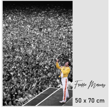 Allernieuwste.nl® Canvas Schilderij Freddie Mercury Queen Optreden - 50 x 70 cm
