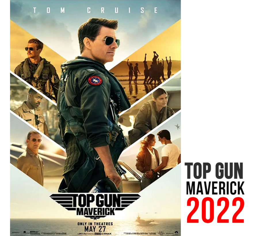 Allernieuwste.nl® Canvas Schilderij Top Gun Maverick 2022 - 2 Actiefilm - Filmposter - Kleur - 50 x 70 cm