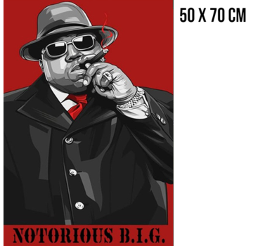 Allernieuwste.nl® Canvas Schilderij The Notorious B.I.G. of Biggie Smalls - 50 x 70 cm