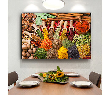 Allernieuwste.nl® Canvas Schilderij Kruiden en Specerijen - 50 x 70 cm