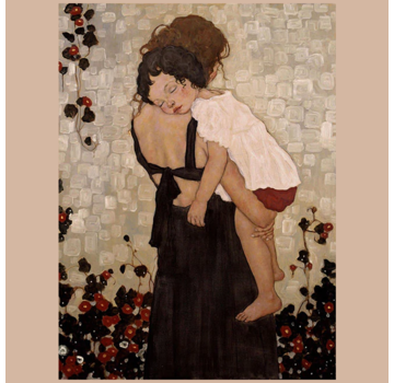 Allernieuwste.nl® Canvas Schilderij Gustav Klimt Moeder en Kind - 60 x 80 cm