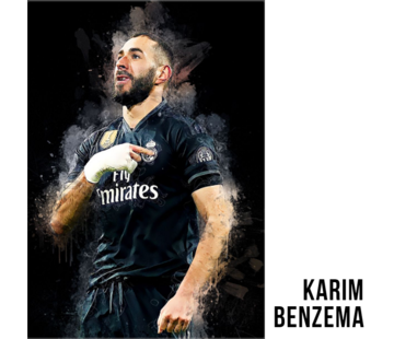 Allernieuwste.nl® Canvas Schilderij Karim Benzema Franse Prof Voetballer Real Madrid - 50 x 70 cm