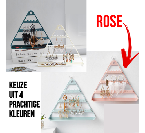 Allernieuwste.nl® Allernieuwste.nl® Oorbellenrek Sieradenrek Hangend en Staand Oorbellen Display Sieraden Organizer - Kunststof - Kleur ROSE