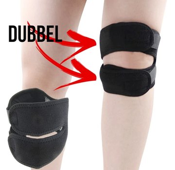 Allernieuwste.nl® 1x Dubbele Patellaband Kniepeesband - Zwart