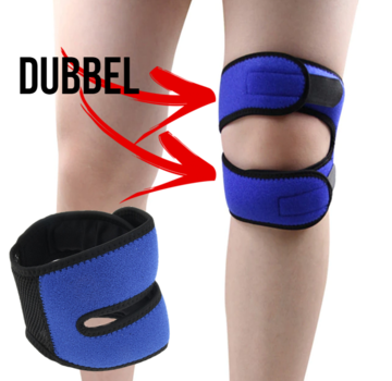 Allernieuwste.nl® 1x Dubbele Patellaband Kniepeesband - Blauw