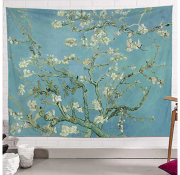 Allernieuwste.nl® Wandkleed Amandelbloesem Vincent Van Gogh - 150 x 150 cm