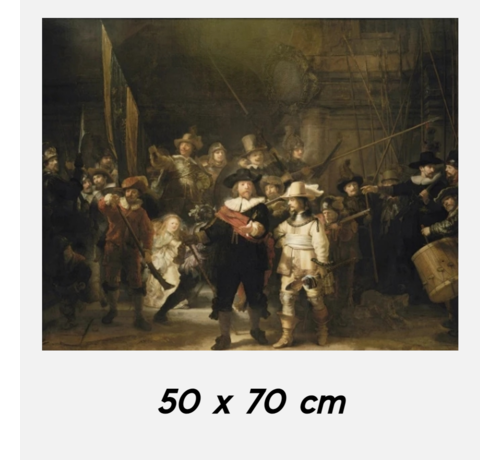Allernieuwste.nl® Allernieuwste.nl® Canvas Schilderij De Nachtwacht Rembrandt van Rijn Muurdecoratie Oude Meester - kleur - 50 x 70 cm