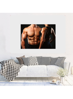 Allernieuwste.nl® Canvas Schilderij Gym Fitness Bodybuilding Training - 50 x 70 cm