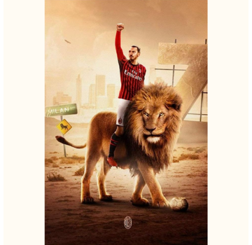 Allernieuwste.nl® Canvas Schilderij Voetballer Zlatan Ibrahimovic - 50 x 70 cm