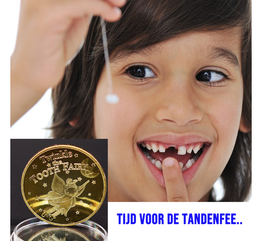 Allernieuwste.nl® Tandenfee Eenhoorn Munt Verguld Cadeau - Unicorn Geschenk Idee Tandenmunt - Goud Verguld - Ø 40 mm