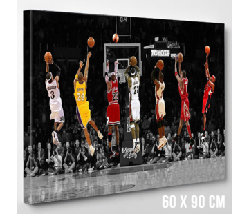 Allernieuwste.nl® Canvas Schilderij Basketbal Wereld Toppers - 60 x 90 cm