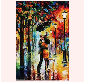 Allernieuwste.nl® Canvas Schilderij Dansen In De Regen -  60 x 90 cm