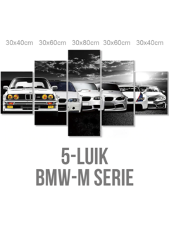 Allernieuwste.nl® Canvas Schilderij 5-luik BMW M Serie - 80 x 150 cm