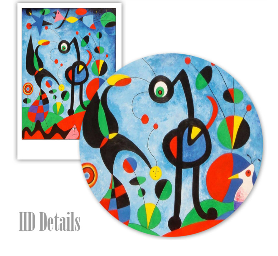 Allernieuwste.nl® Canvas Schilderij Joan Miro The Garden 1925 - Poster - Reproductie - Kunst - Modern Abstract - 50 x 70 cm - Kleur