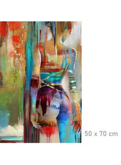 Allernieuwste.nl® Canvas Schilderij Abstracte Sexy Vrouw - 70 x 100 cm