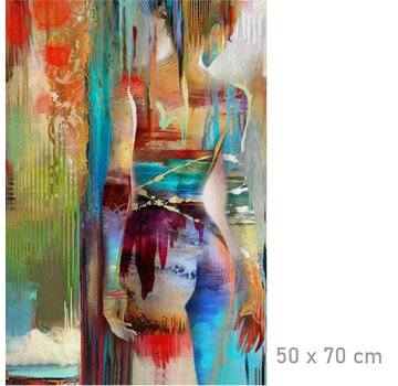 Allernieuwste.nl® Canvas Schilderij Abstracte Sexy Vrouw - 70 x 100 cm