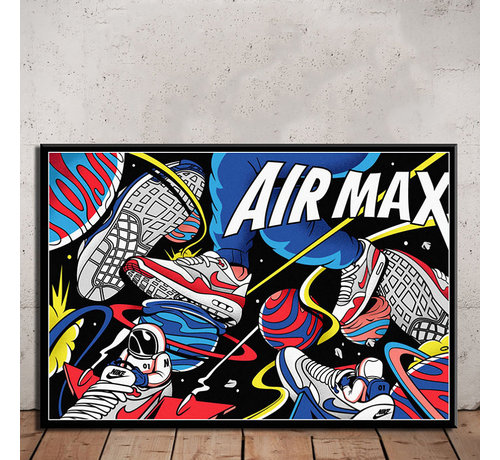Allernieuwste.nl® Allernieuwste.nl® Canvas Schilderij * Nike Air Max Sneaker Schoenen * - Kunst aan je Muur - Sneakers - Kleur - 50 x 70 cm