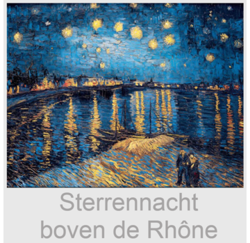 Allernieuwste.nl® Canvas Schilderij Vincent Van Gogh - Sterrennacht boven de RhÃ´ne - 50x70cm