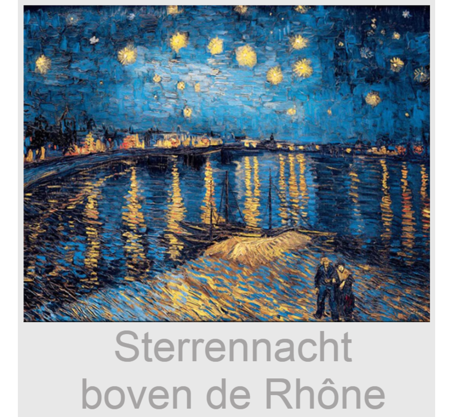 Allernieuwste.nl® Canvas Schilderij Vincent Van Gogh - Sterrennacht boven de RhÃ´ne - Poster - Reproductie - 50 x 70 cm - Kleur