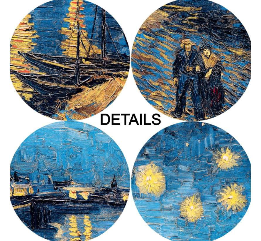 Allernieuwste.nl® Canvas Schilderij Vincent Van Gogh - Sterrennacht boven de Rhône - Poster - Reproductie - 50 x 70 cm - Kleur