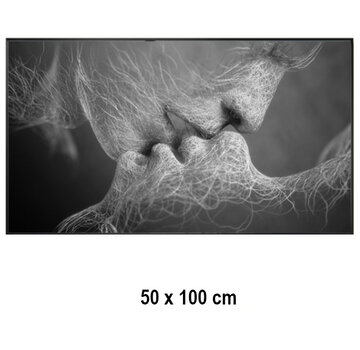 Allernieuwste.nl® Canvas Schilderij De Tedere Kus - 50 x 100 cm
