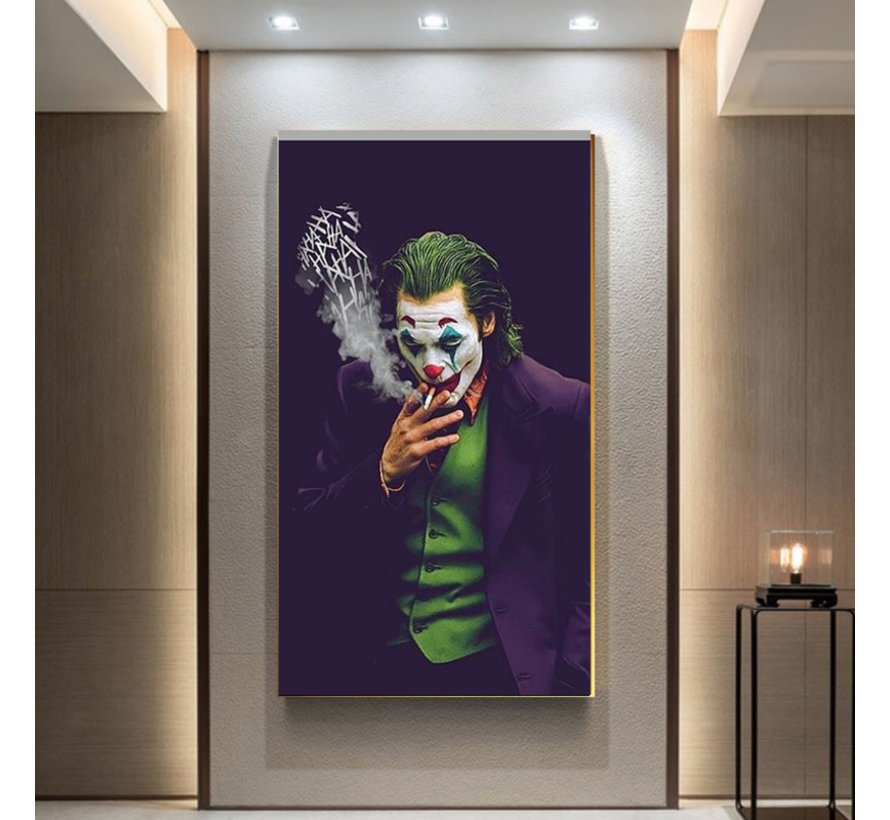 Allernieuwste.nl® Canvas Schilderij The Joker Movie - Modern Realistisch - Film - Kleur - 50 x 70 cm