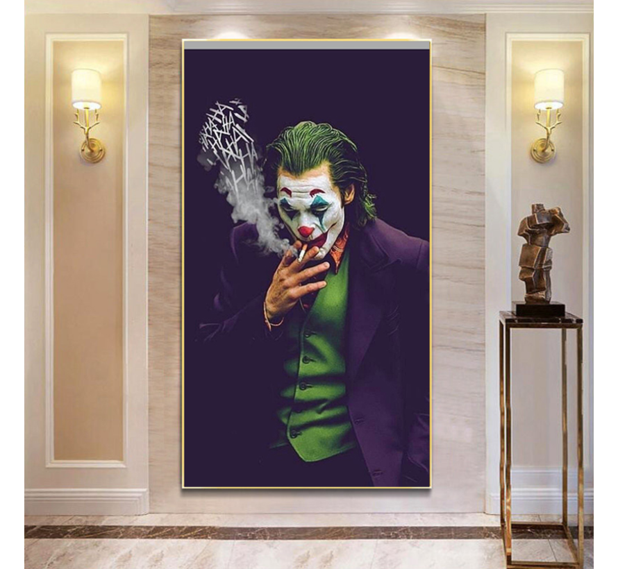 Allernieuwste.nl® Canvas Schilderij The Joker Movie - Modern Realistisch - Film - Kleur - 50 x 70 cm