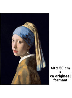 Allernieuwste.nl® Canvas Schilderij Johannes Vermeer Meisje met de Parel 40 x 50 cm