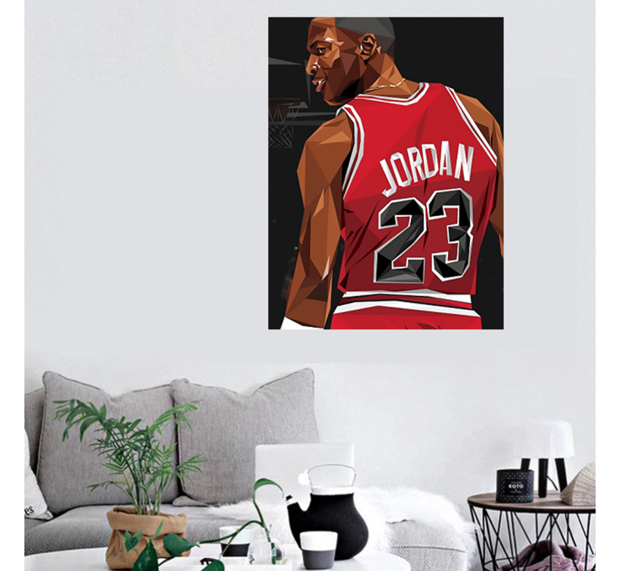 Allernieuwste.nl® Canvas Michael Jordan Superstar - Basketbal Topper - Sport - Kleur - 50 x 70 cm