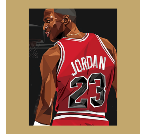 Allernieuwste.nl® Allernieuwste.nl® Canvas Michael Jordan Superstar - Basketbal Topper - Sport - Kleur - 50 x 70 cm
