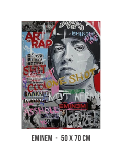 Allernieuwste.nl® Canvas Schilderij Rapper Eminem - 50 x 70 cm