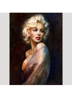 Allernieuwste.nl® Canvas Schilderij Marilyn Monroe Fotomodel -  50 x 70 cm