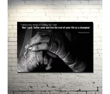 Allernieuwste.nl® Canvas Schilderij Boksen Muhammed Ali Motivatie 2 - 50 x 70 cm