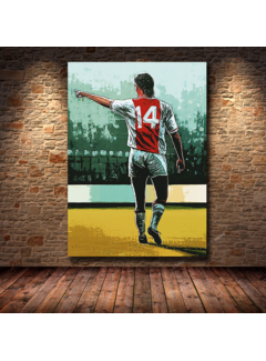 Allernieuwste.nl® Canvas Schilderij Johan Cruijff The Best -50 x 70 cm