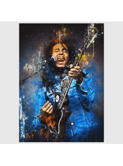 Allernieuwste.nl® Canvas Schilderij Bob Marley On Tour - 50 x 70 cm