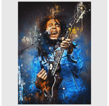 Allernieuwste.nl® Canvas Schilderij Bob Marley On Tour - 50 x 70 cm