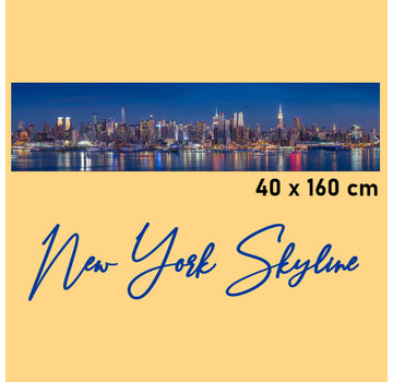 Allernieuwste.nl® Canvas Schilderij Skyline Van New York - 40 x 160 cm