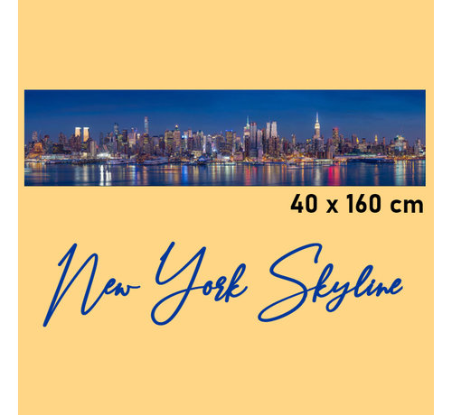 Allernieuwste.nl® Allernieuwste.nl® Canvas Schilderij 40x160cm * Skyline Van New York * - Kunst aan je Muur - Realistisch - Kleur - 40 x 160 cm