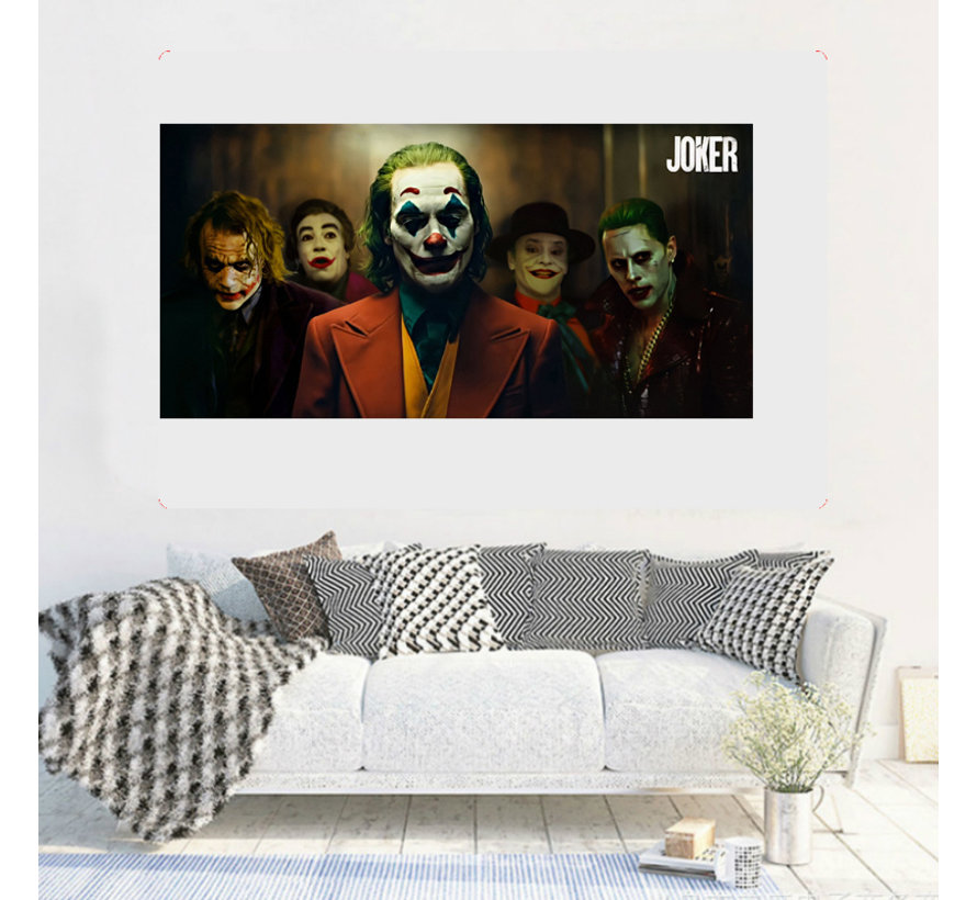 Allernieuwste.nl® Canvas Schilderij Joker Film 2019 - Kunst aan je Muur - Realistisch / Film - Kleur - 50 x 100 cm