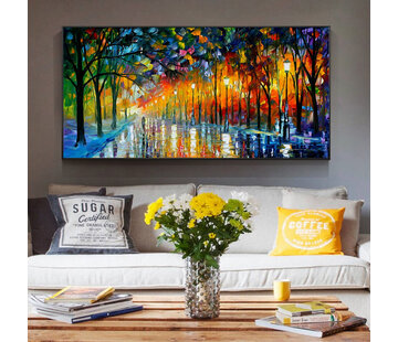 Allernieuwste.nl® Canvas Schilderij Abstract Landschap - 40 x 80 cm