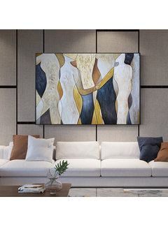 Allernieuwste.nl® Canvas Schilderij Abstracte Mens Figuren -  50 x 70 cm