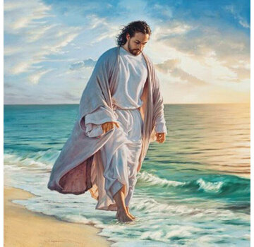 Allernieuwste.nl® Canvas Schilderij Jezus aan de Zee - 40 x 40 cm