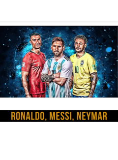 Allernieuwste.nl® Canvas Schilderij Ronaldo Messi Neymar -  30 x 40 cm