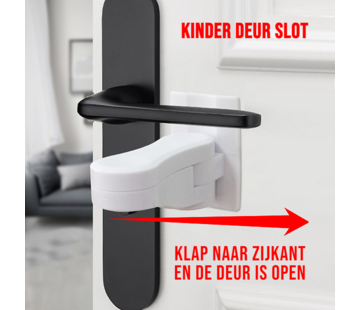 Allernieuwste.nl® Veilig Deurklink Kinderslot - Wit - 35x50x70mm - 2 STUKS