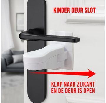 Allernieuwste.nl® Veilig Deurklink Kinderslot - Wit - 35x50x70mm - 2 STUKS