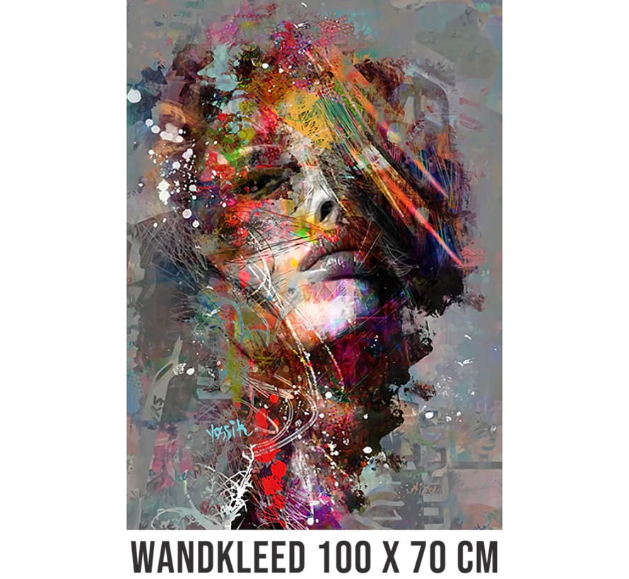 Allernieuwste.nl® Sterke Zelfstandige Vrouw Wandkleed Wandtapijt Wanddecoratie Muurkleed Tapestry - Abstract Graffiti - Kleur - 100 x 70 cm