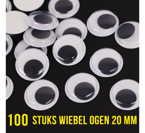 Allernieuwste.nl® Allernieuwste.nl® 100 Stuks Wiebelogen 20 mm - Bewegende Zelfklevende Wiebel Oogjes 2 cm - Creatieve Knutsel Ogen 20 mm